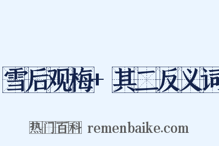 雪后观梅+其二反义词是什么意思的图片